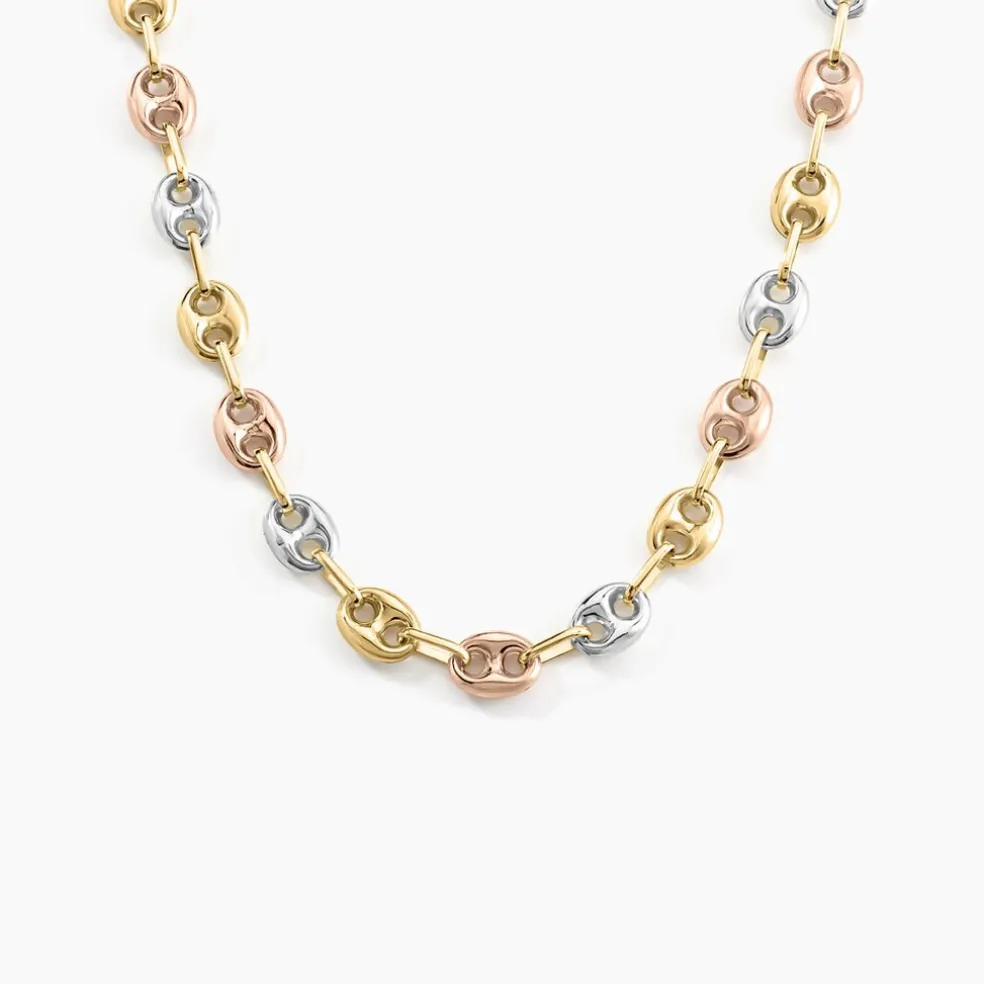 Collier Dami Maille Grain De Cafe Or Tricolore