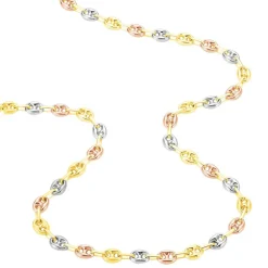 Collier Dami Maille Grain De Cafe Or Tricolore