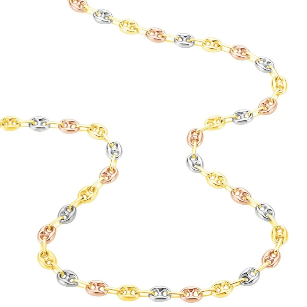 Collier Dami Maille Grain De Cafe Or Tricolore