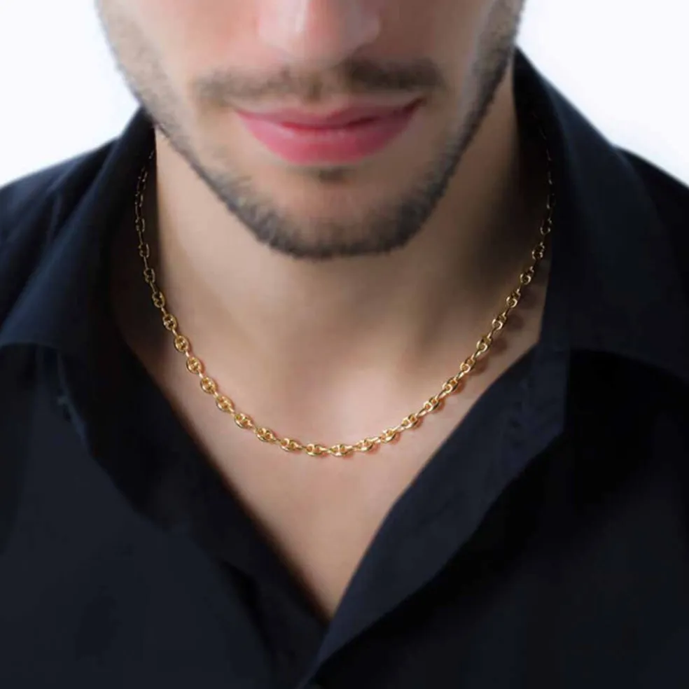 Collier Dami Maille Grain De Cafe Or Jaune