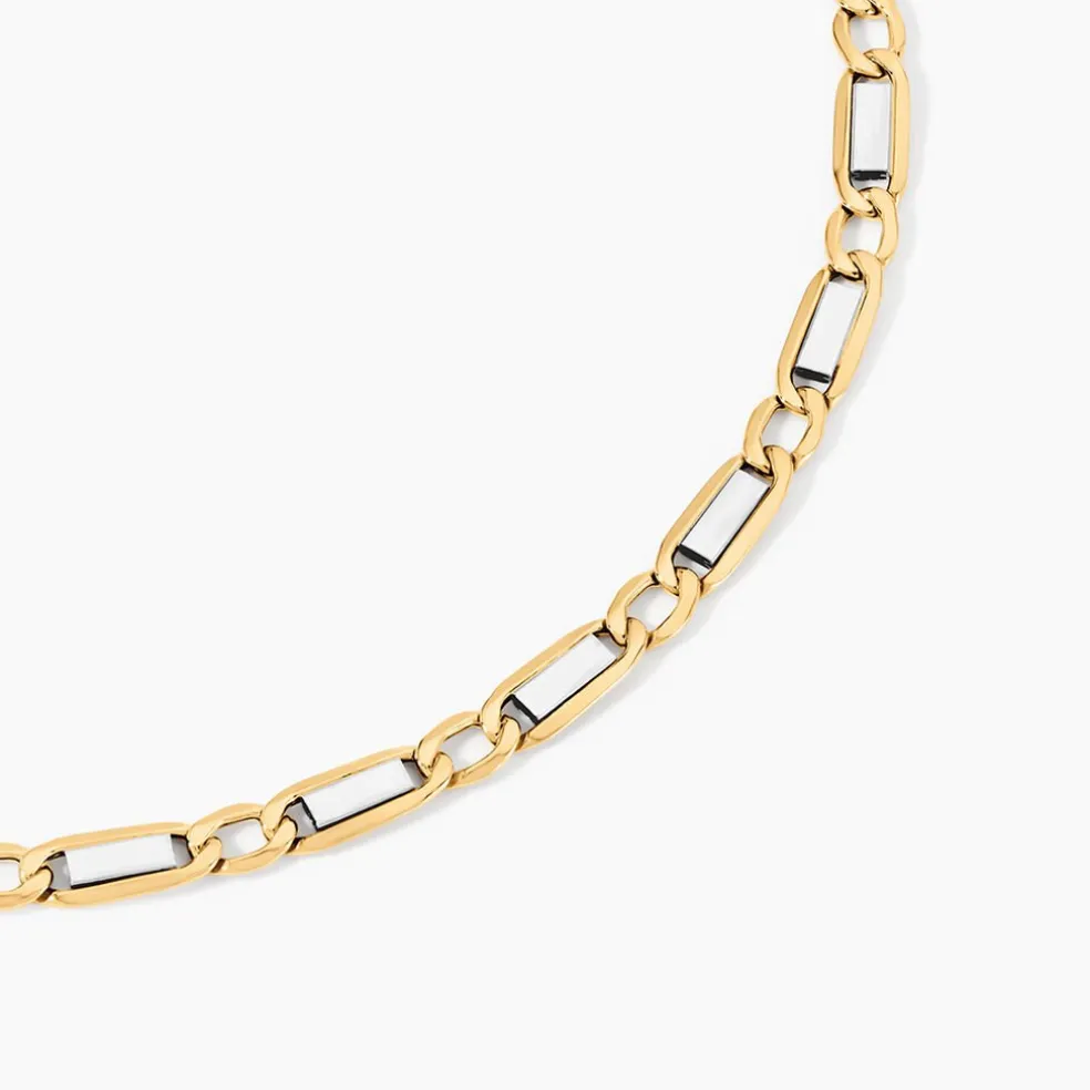 Collier Danae Plaquette Or Bicolore