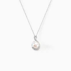 Collier Davy Or Blanc Perle De Culture Oxyde