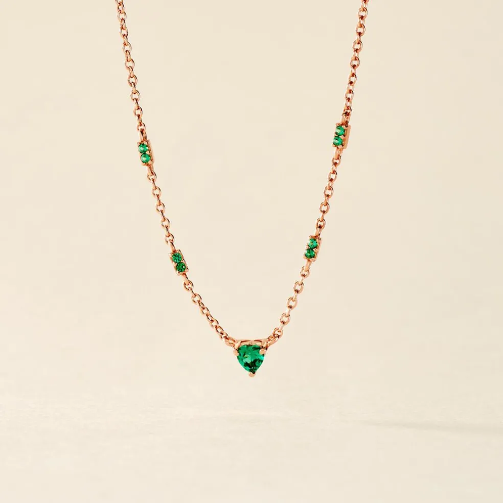 Collier Déclaration Argent Rose Oxyde De Zirconium