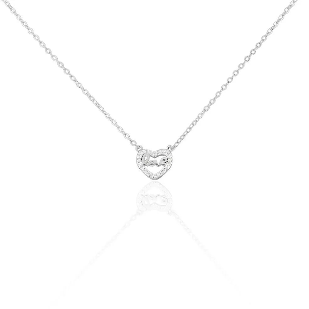 Collier Delicata Argent Blanc Oxyde De Zirconium