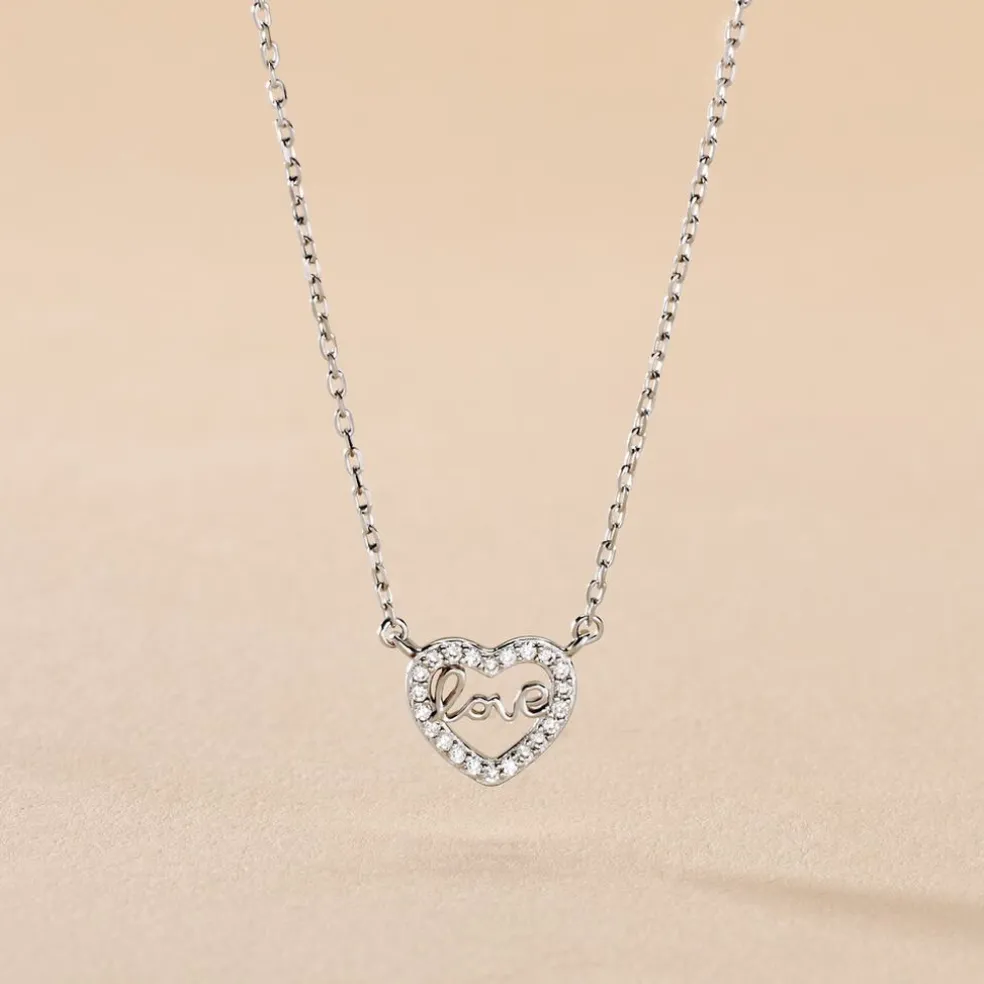 Collier Delicata Argent Blanc Oxyde De Zirconium