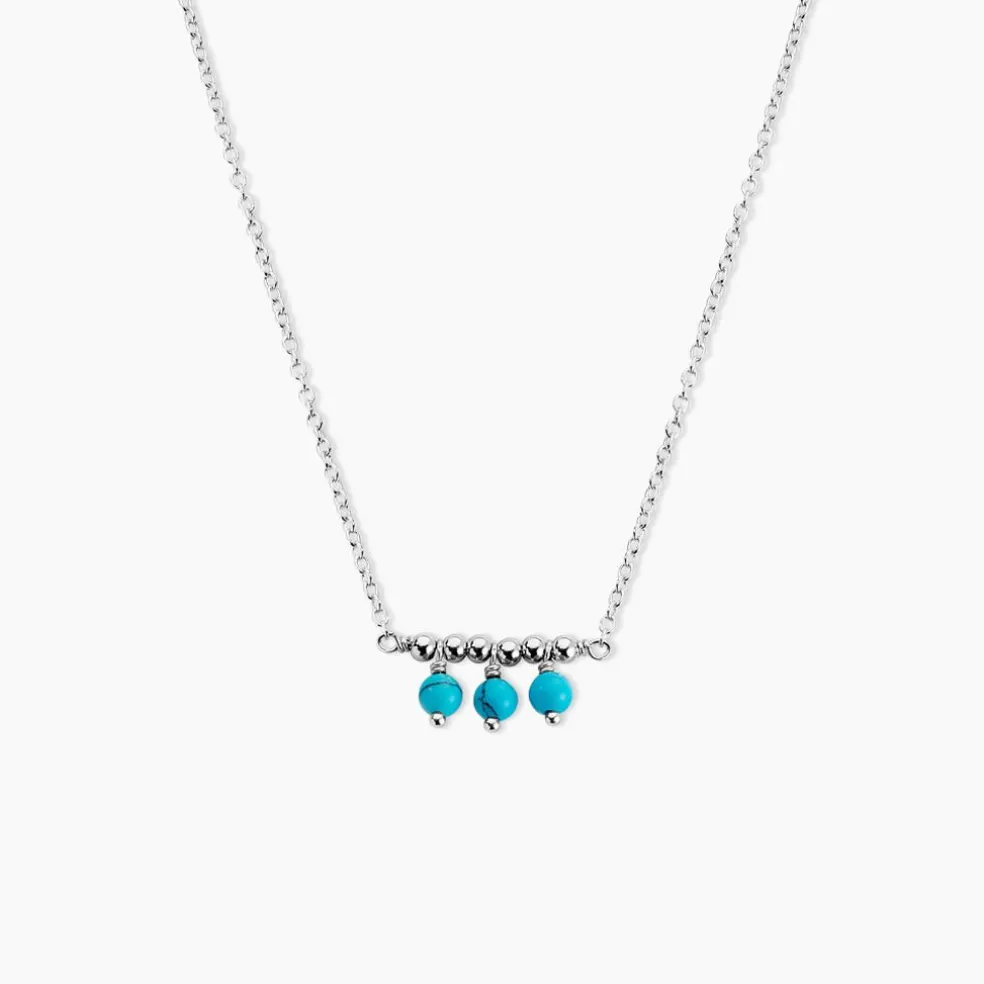 Collier Della Argent Blanc Turquoise