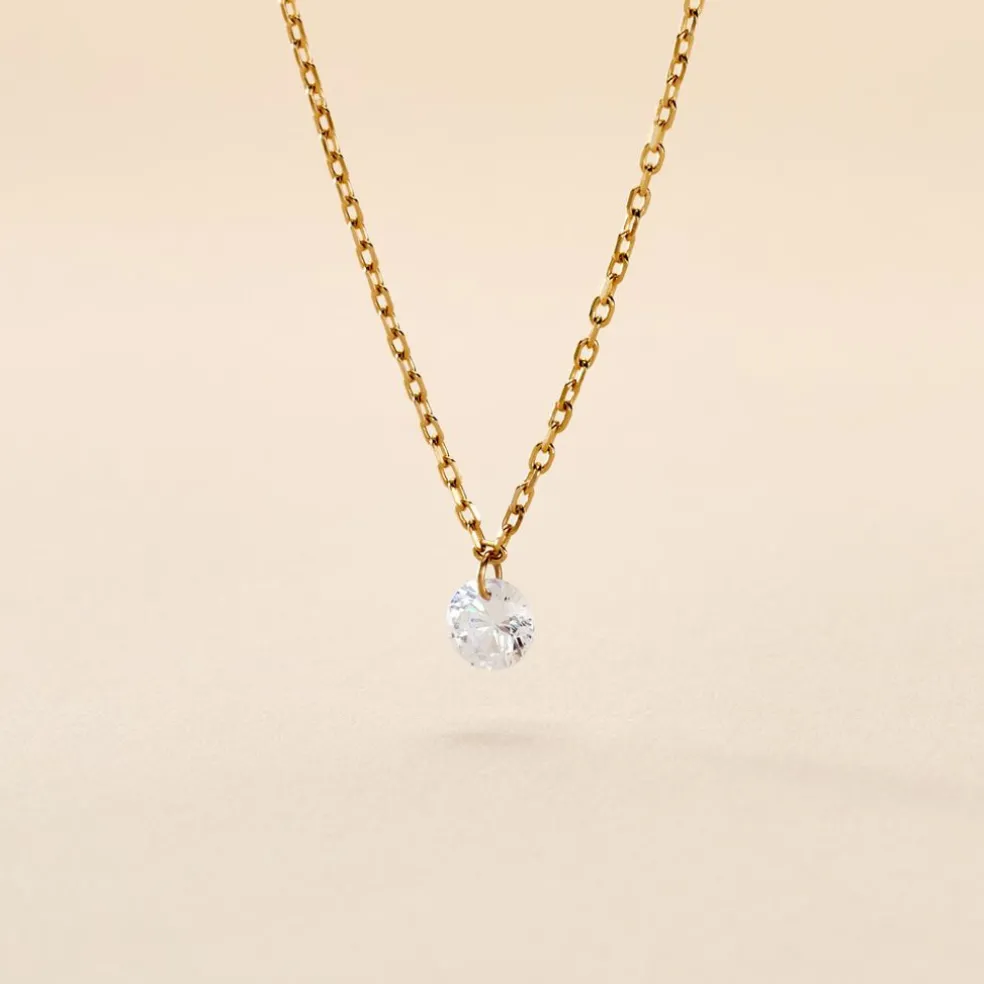 Collier Delma Plaqué Or Jaune Oxyde De Zirconium
