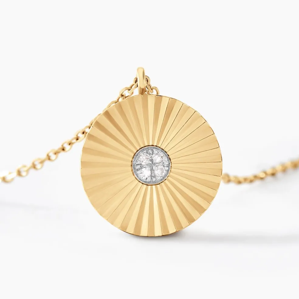 Collier Diamantae Or Jaune Diamant