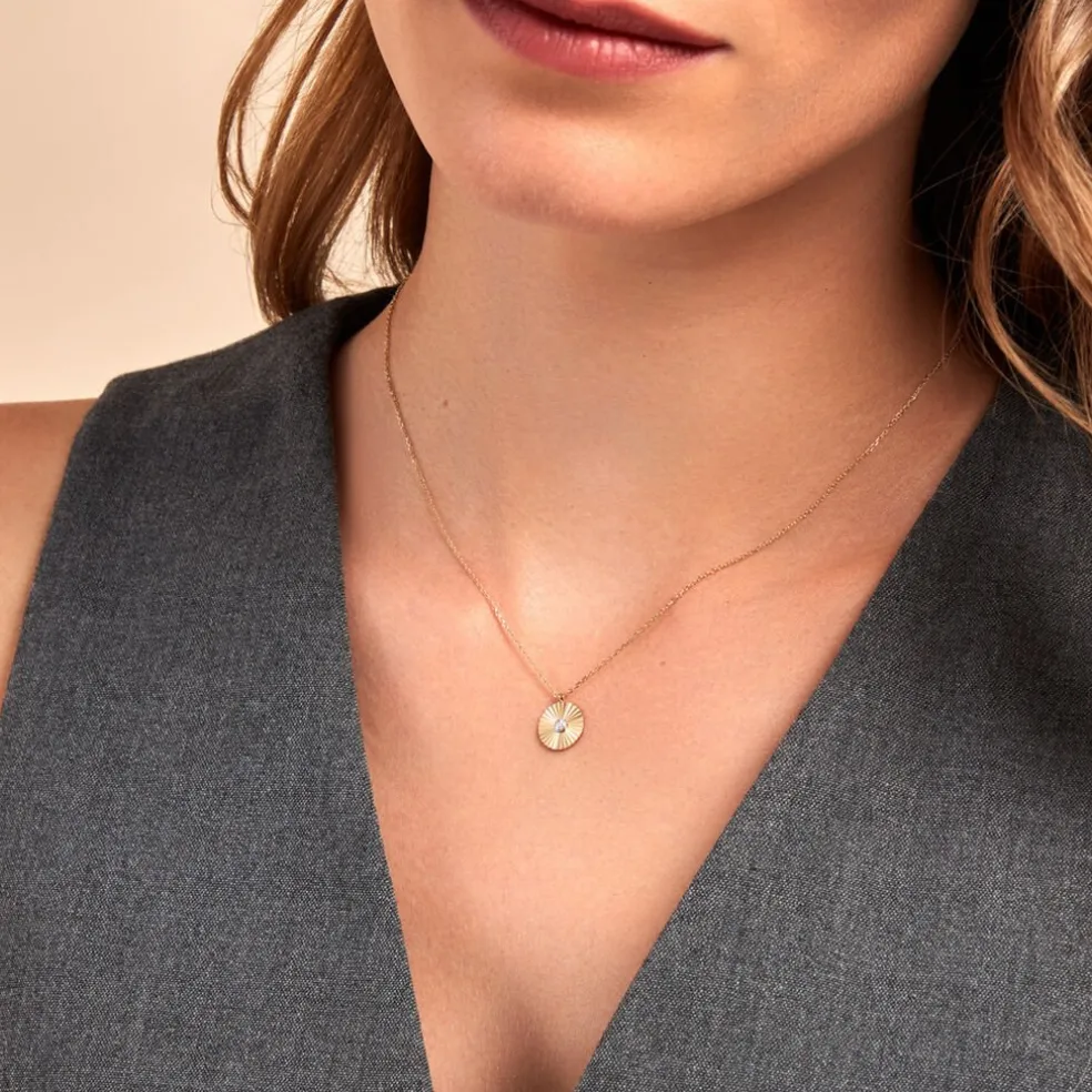 Collier Diamantae Or Jaune Diamant