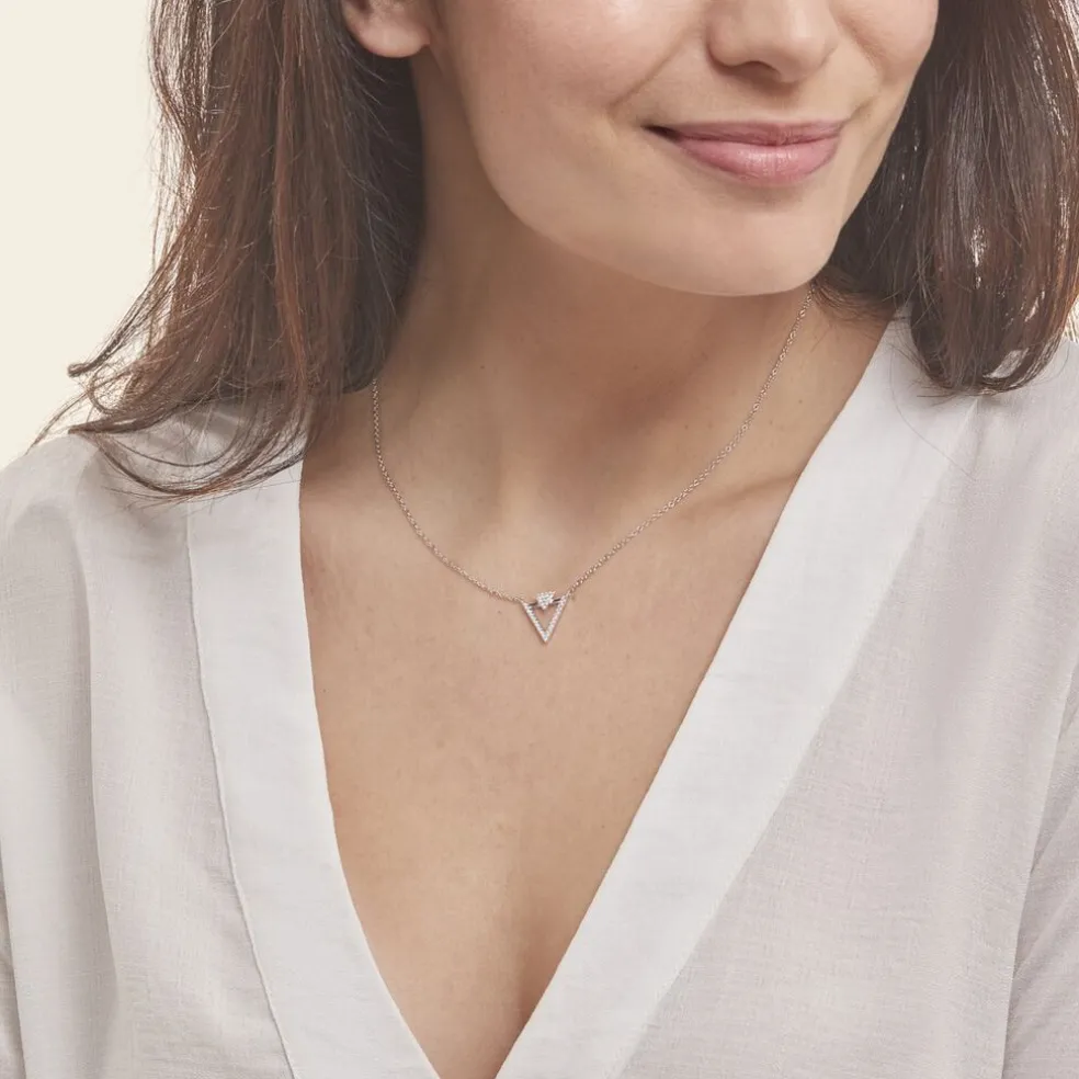 Collier Domnika Argent Blanc Oxyde De Zirconium