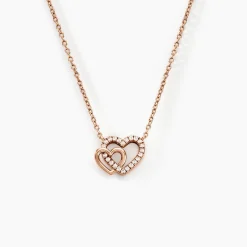 Collier Donatiane Argent Rose Oxyde De Zirconium