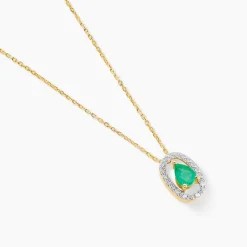 Collier Dorottya Or Jaune Emeraude Diamant