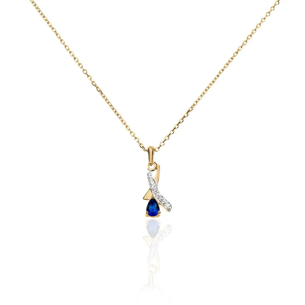 Collier Dyanah Plaque Or Jaune Oxyde De Zirconium