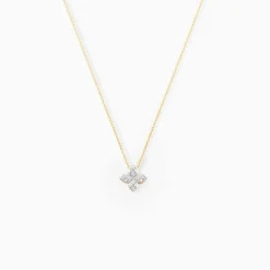 Collier Eclosion Precieuse Or Jaune Oxyde De Zirconium