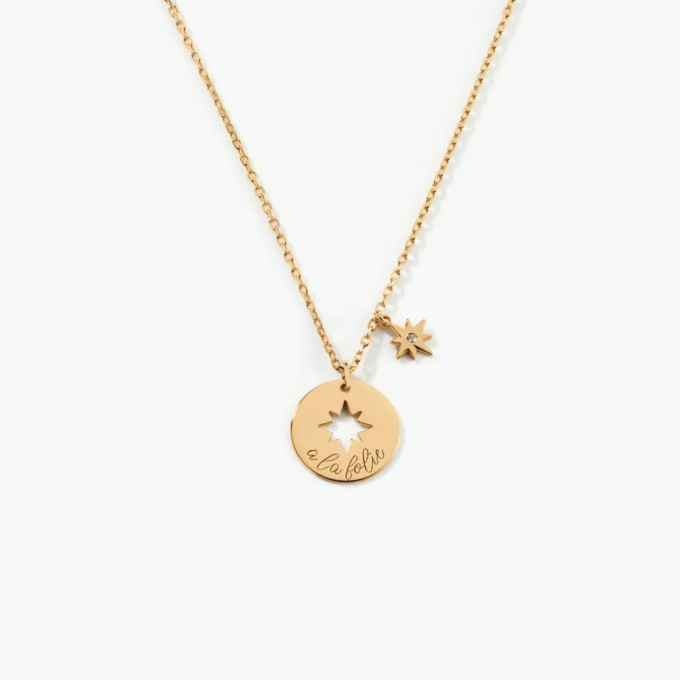 Collier Edythe Plaqué Or Jaune Oxyde De Zirconium