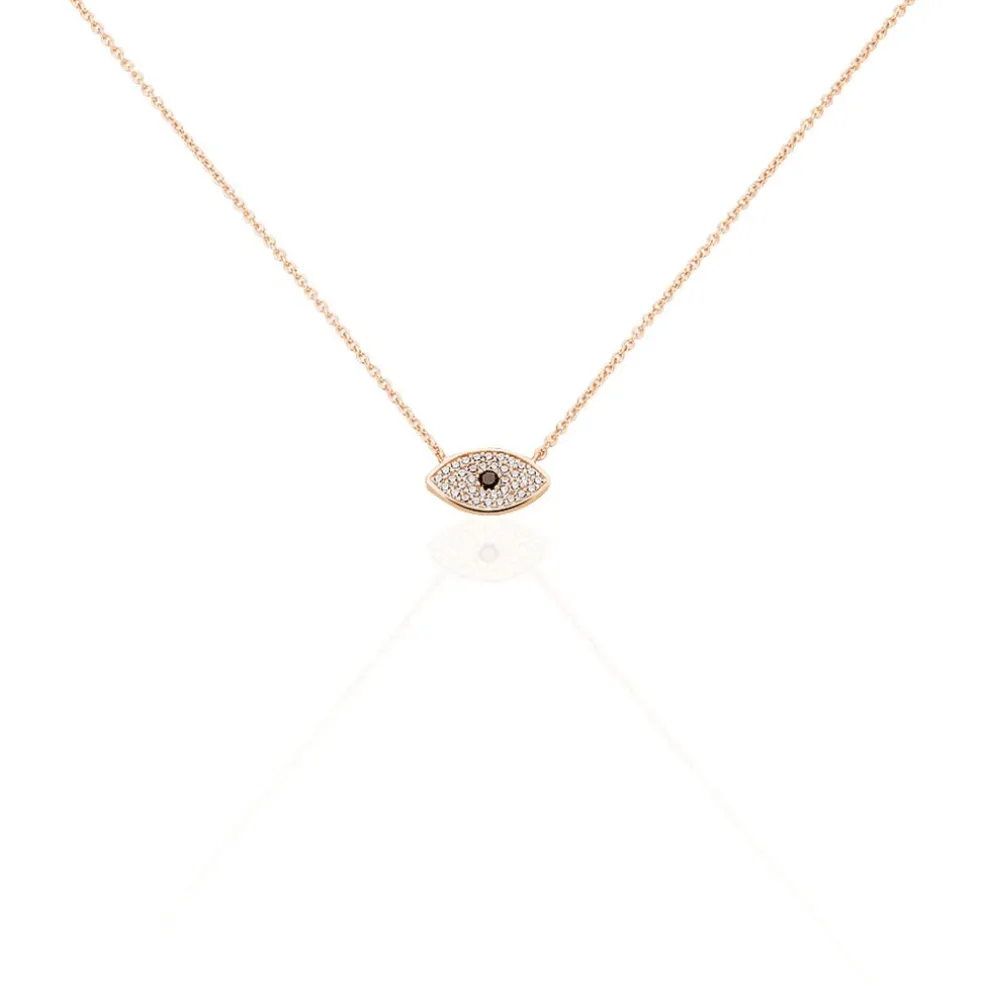 Collier Eldia Argent Rose Oxyde De Zirconium Diamant