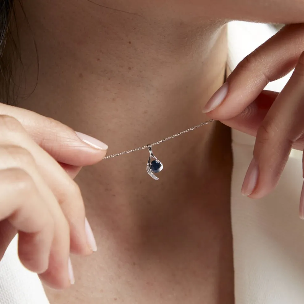 Collier Emotion Or Blanc Saphir Diamant