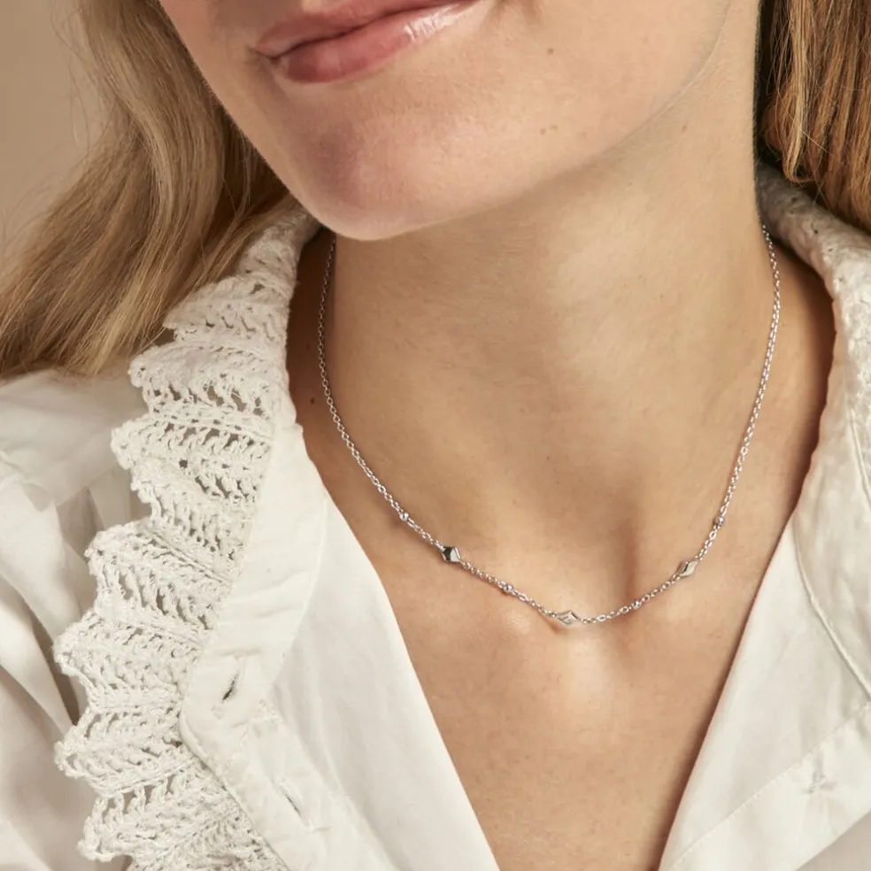 Collier Fancy Argent Blanc