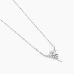 Collier Fee Or Blanc Diamant