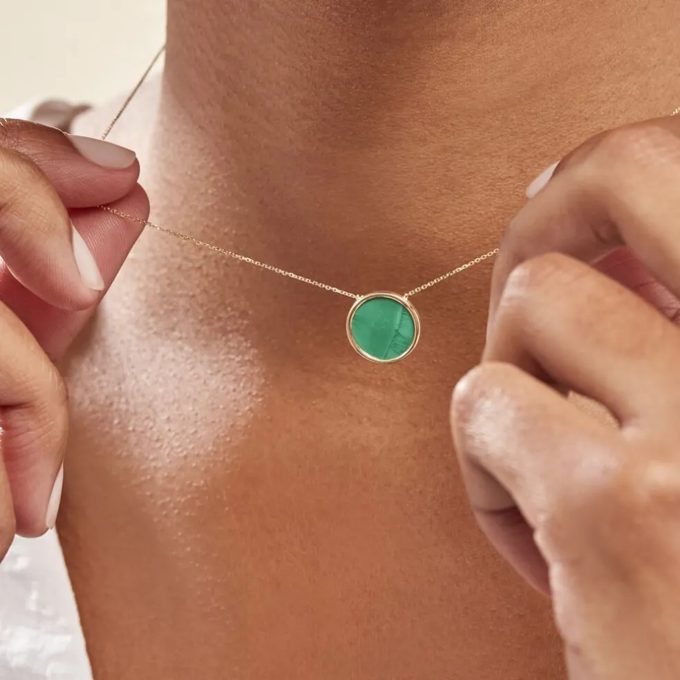 Collier Florica Or Jaune Malachite