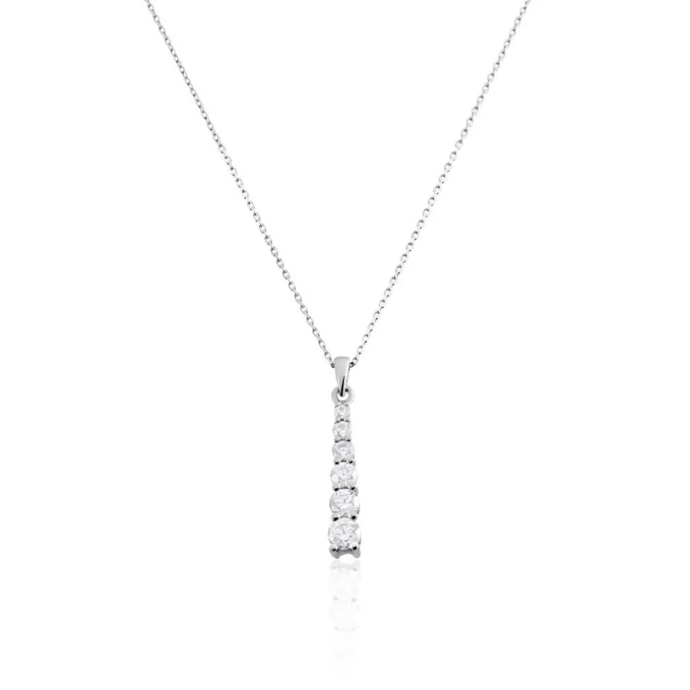 Collier Georas Or Blanc Oxyde