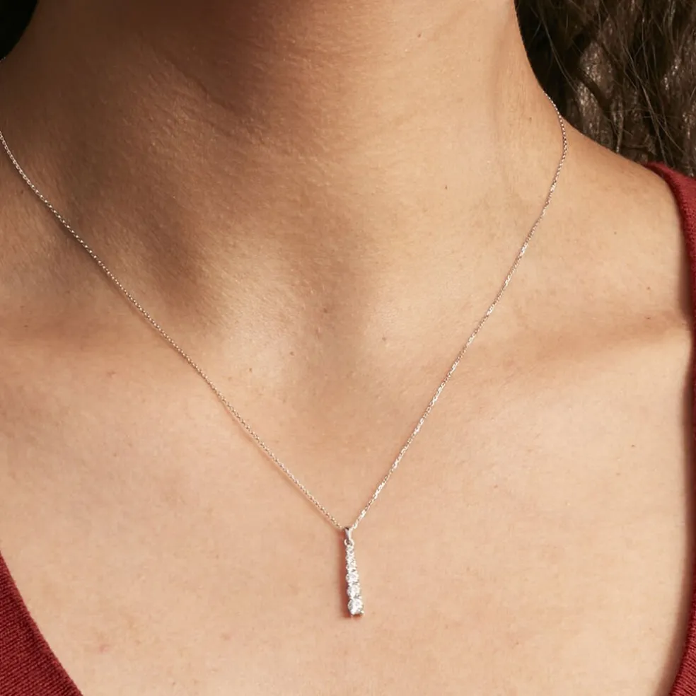 Collier Georas Or Blanc Oxyde