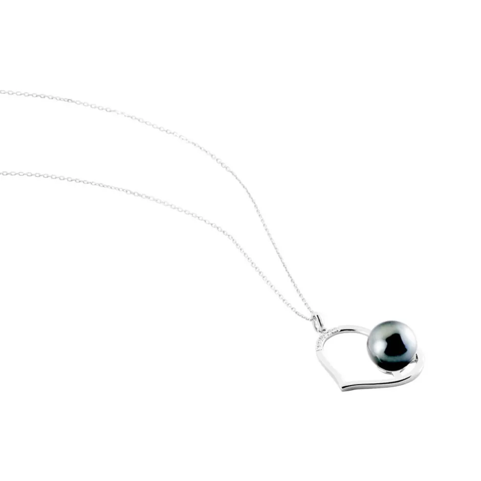 Collier Gian Or Blanc Perle De Tahiti Diamant