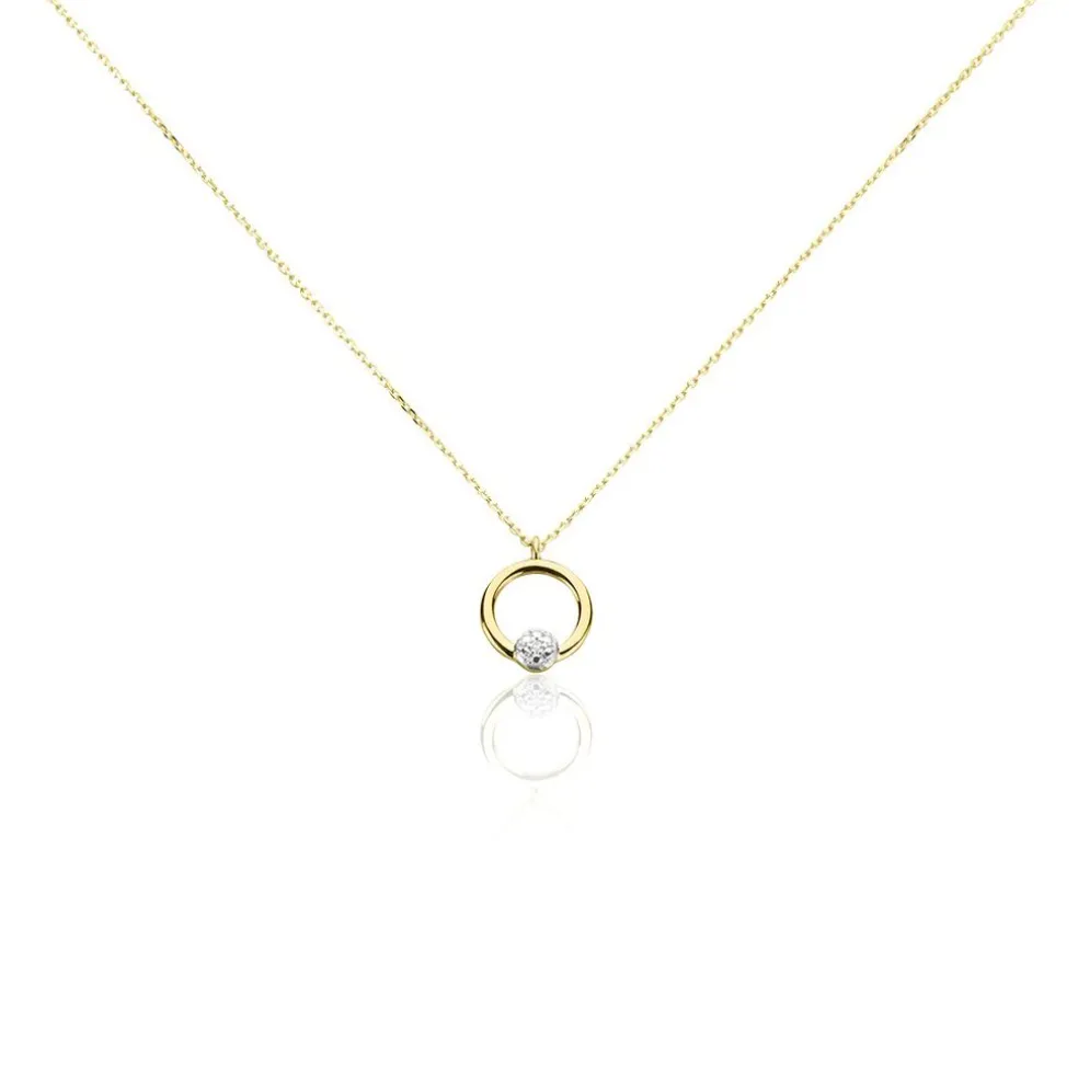 Collier Gisa Jaune Diamant Blanc