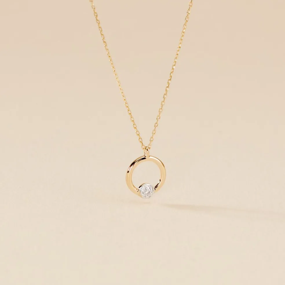 Collier Gisa Jaune Diamant Blanc