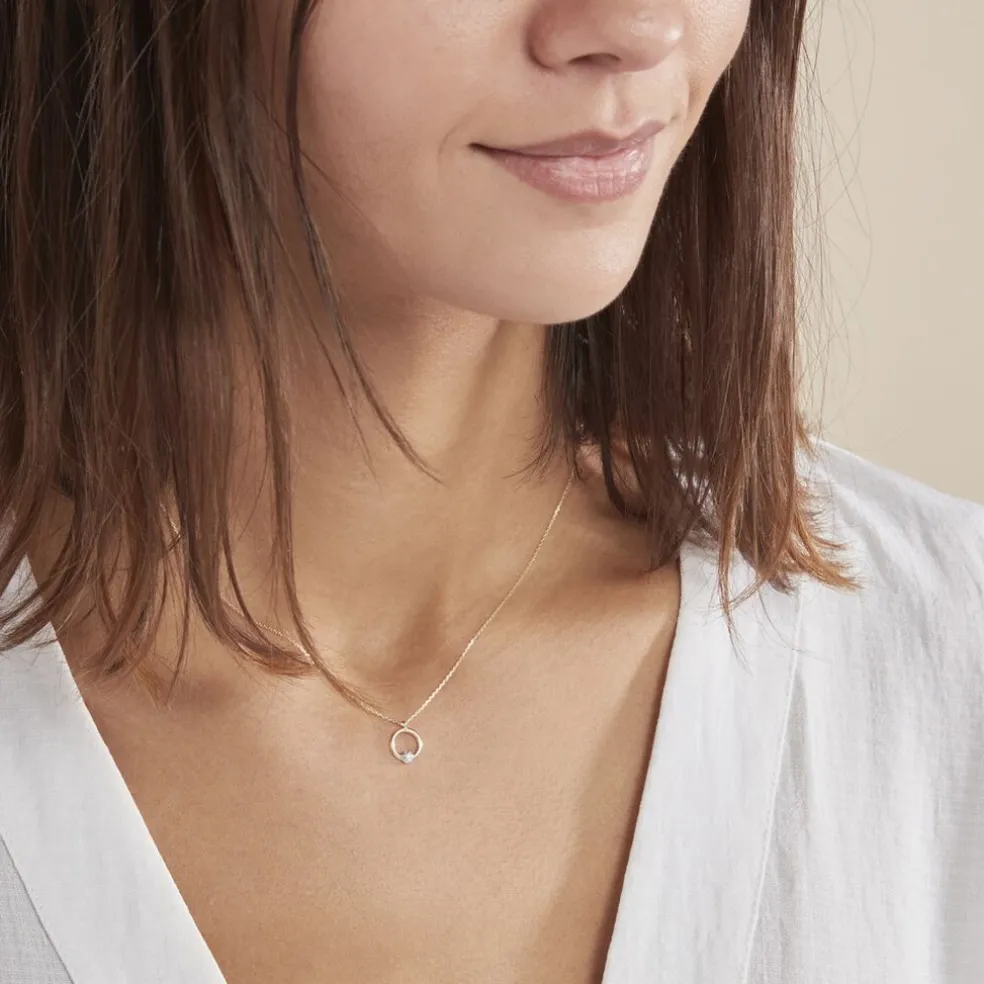 Collier Gisa Jaune Diamant Blanc