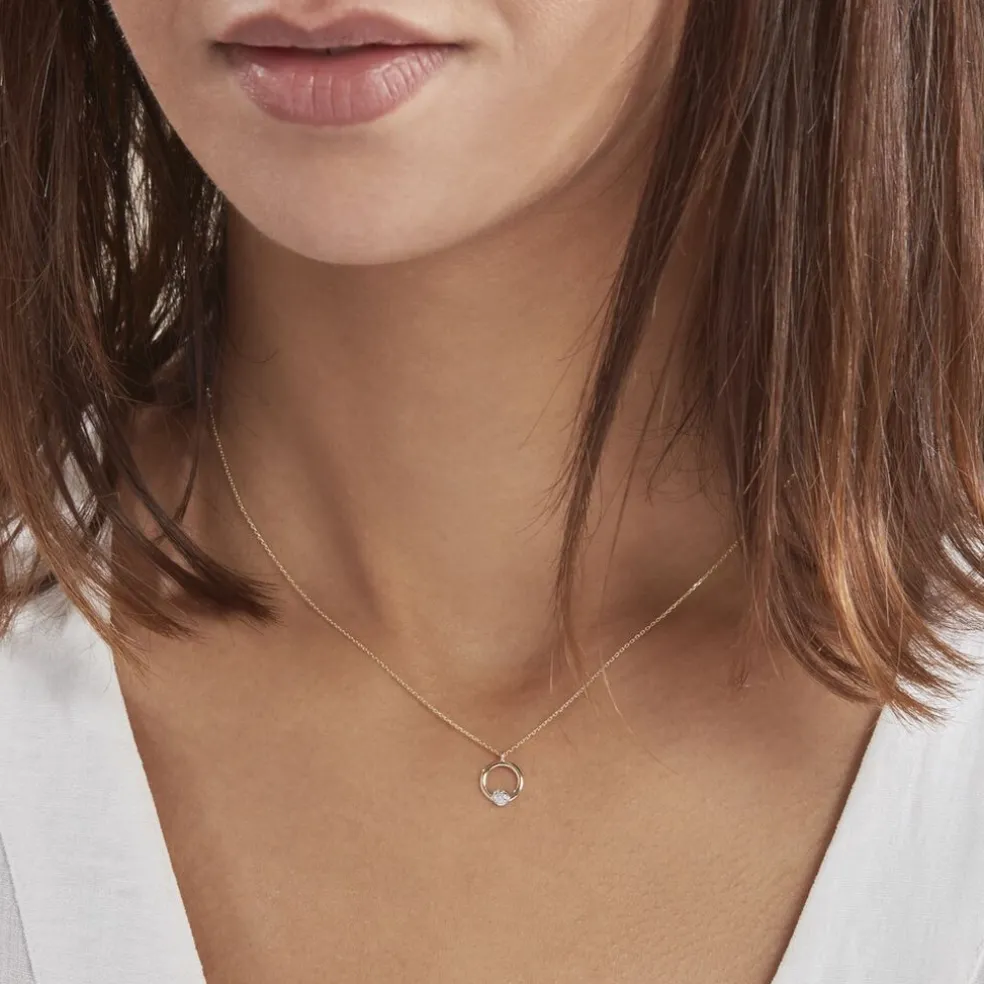 Collier Gisa Jaune Diamant Blanc