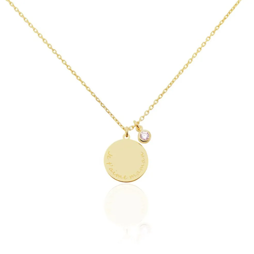 Collier Giusto Plaque Or Oxyde De Zirconium