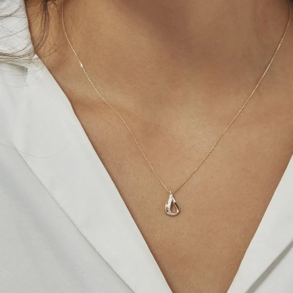 Collier Goccie Or Jaune Diamant