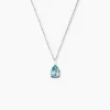 Collier Goutte Or Blanc Topaze