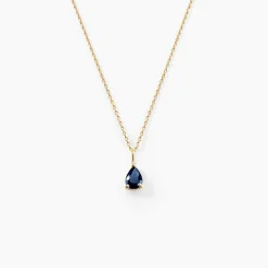 Collier Goutte Or Jaune Saphir