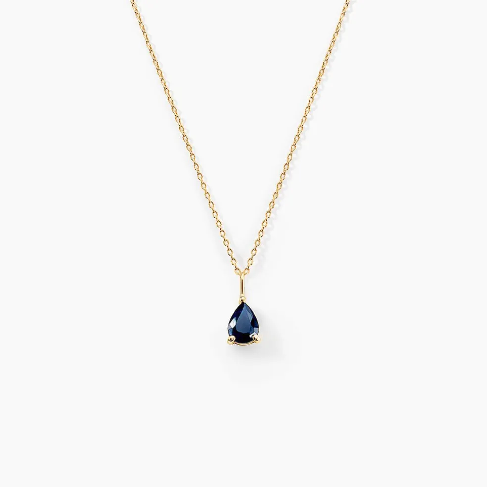 Collier Goutte Or Jaune Saphir