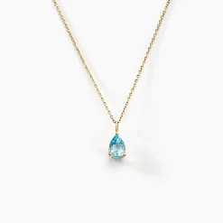 Collier Goutte Or Jaune Topaze