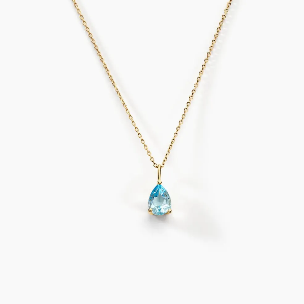 Collier Goutte Or Jaune Topaze