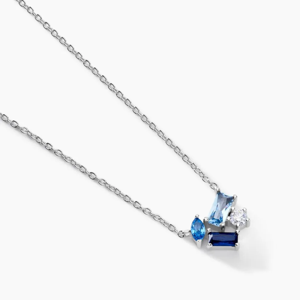 Collier Guillemette Argent Blanc Pierre D'imitation