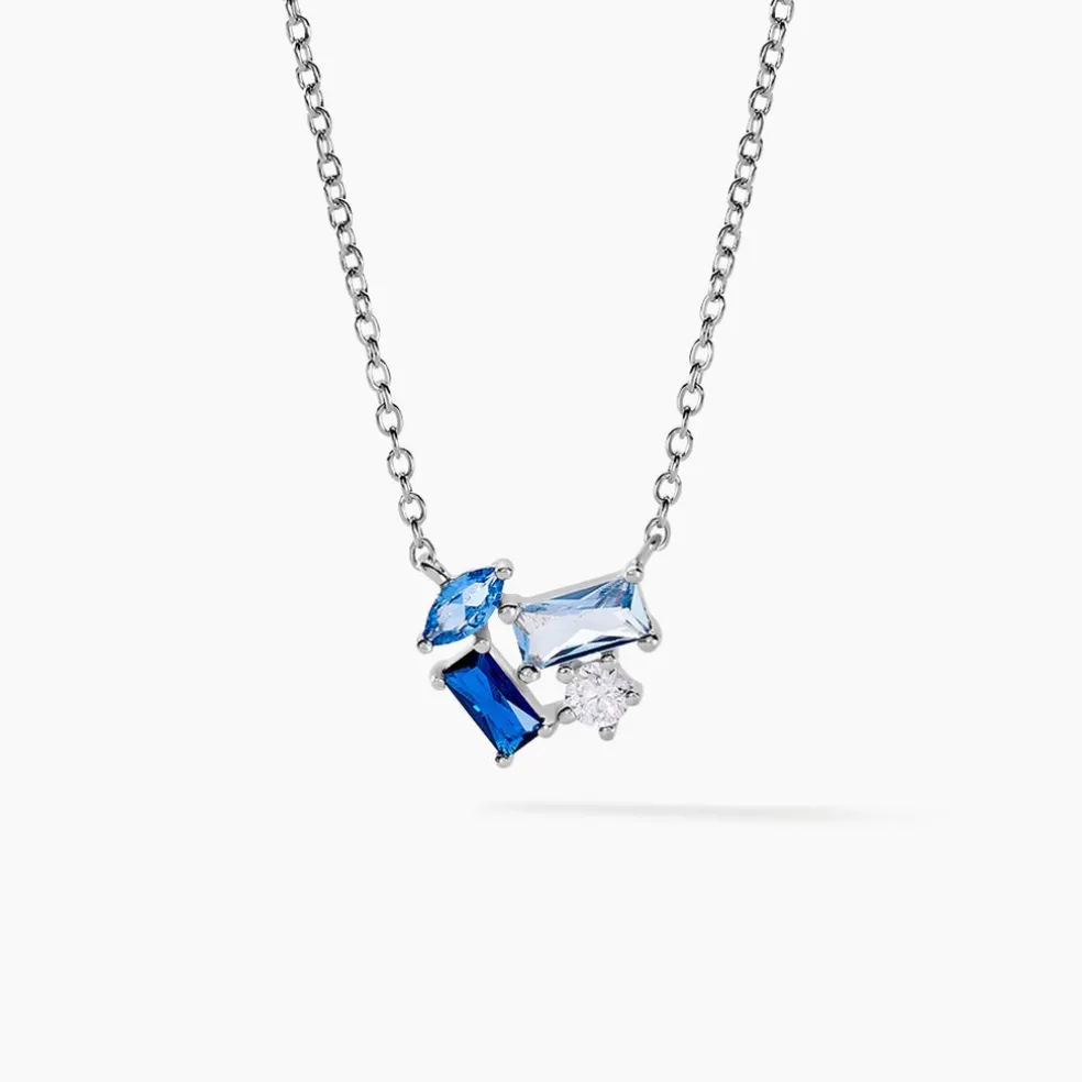 Collier Guillemette Argent Blanc Pierre D'imitation