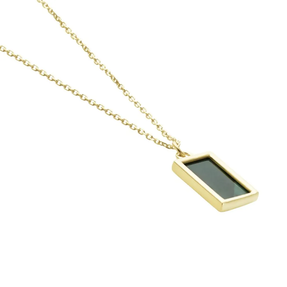 Collier Hallie Or Jaune Malachite