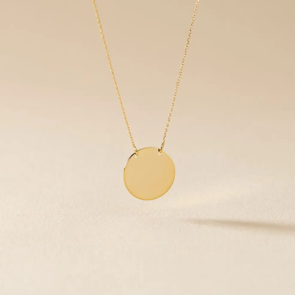 Collier Helenia Pastille Gravable Or Jaune