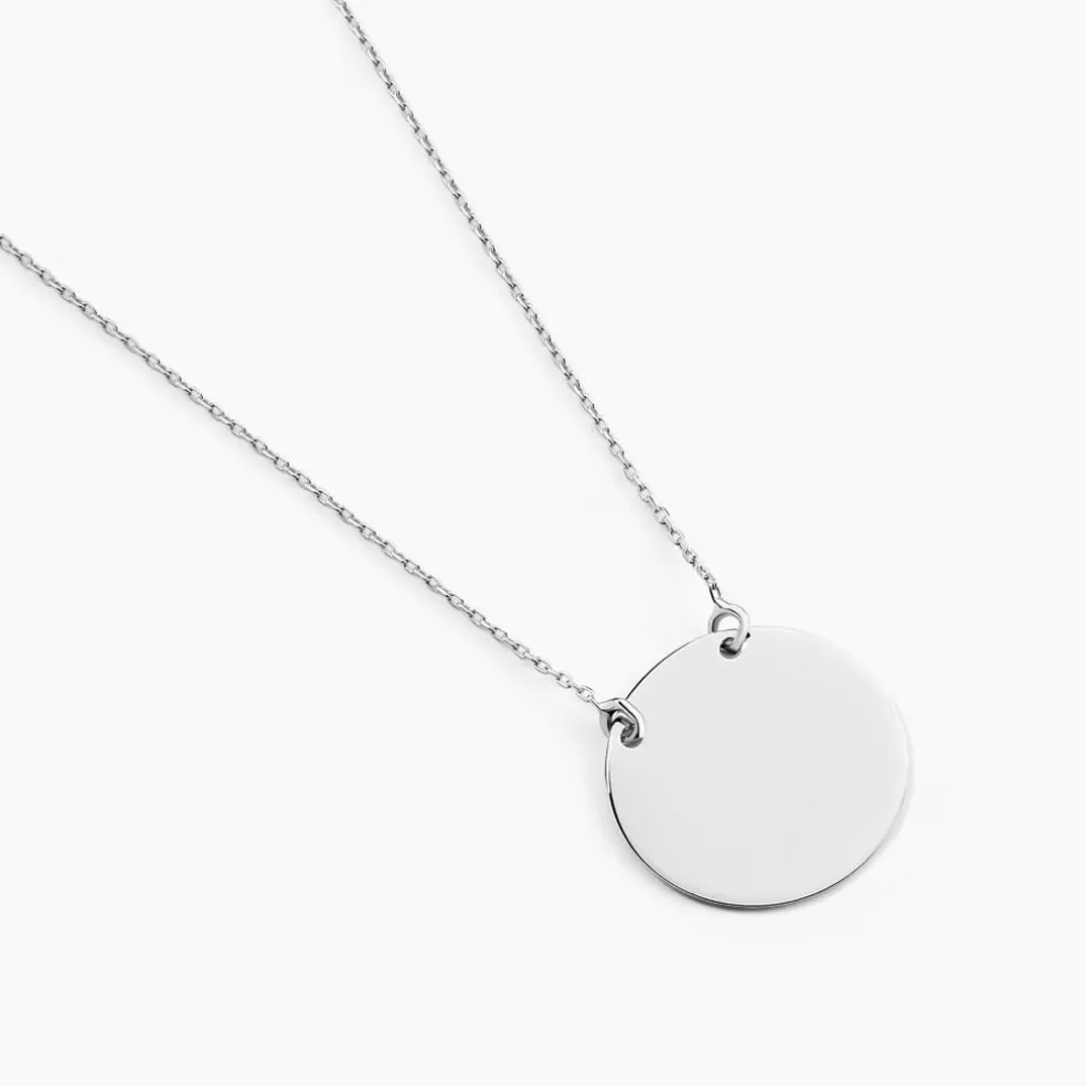 Collier Helenia Pastille Gravable Or Blanc