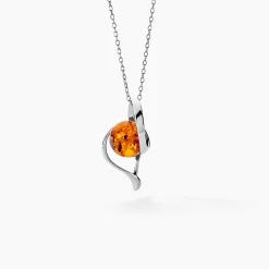 Collier Hilarionne Argent Blanc Ambre