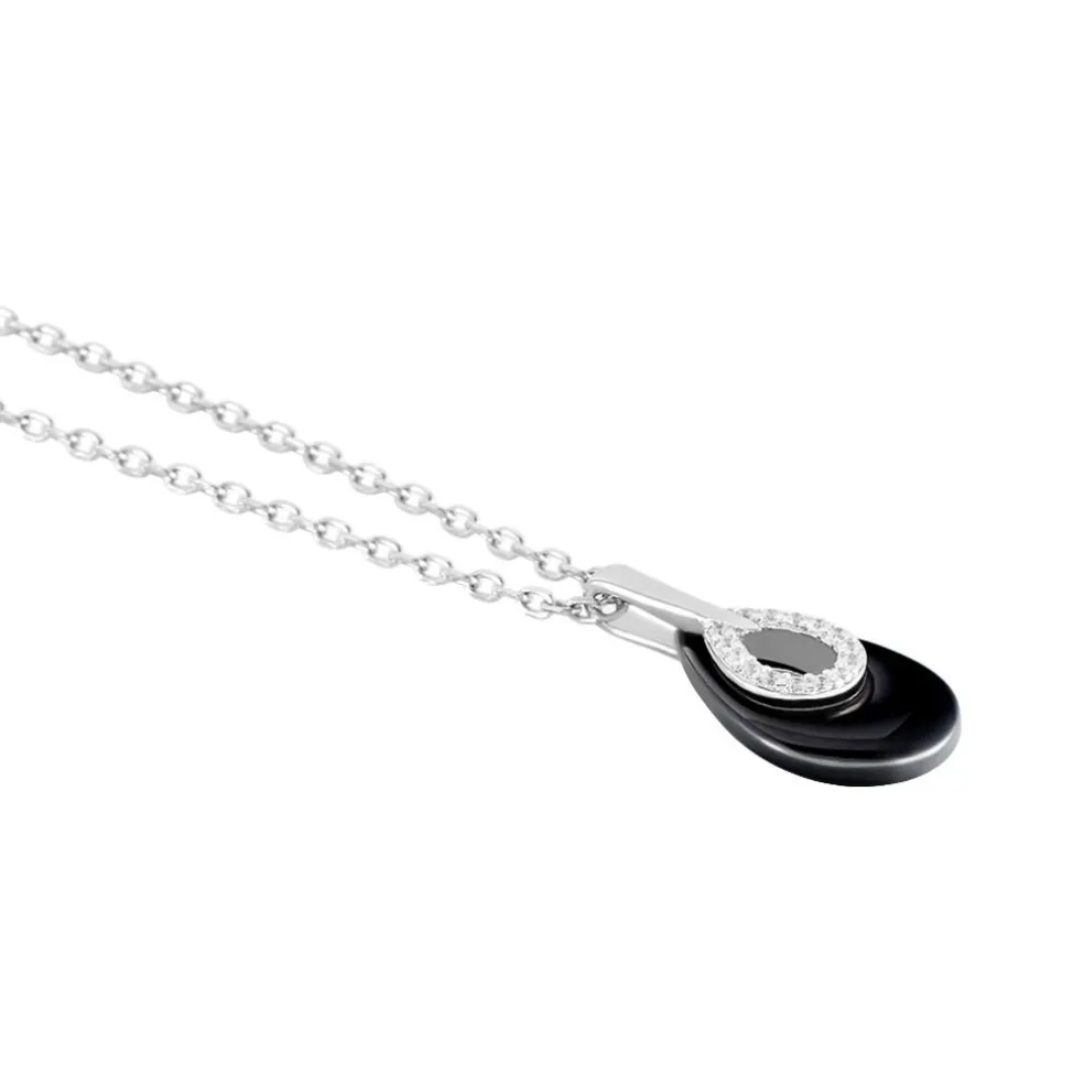 Collier Héléane Argent Blanc Céramique Et Oxyde De Zirconium
