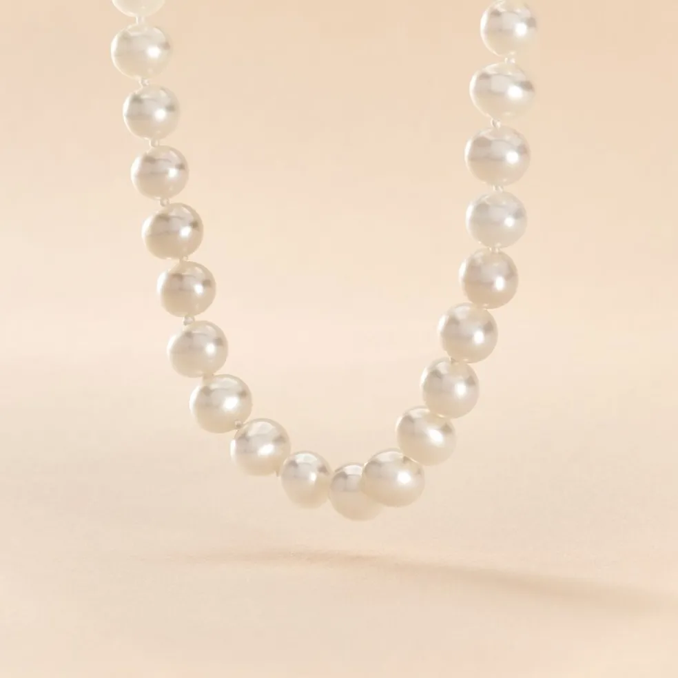 Collier Ikbal Or Jaune Perle De Culture