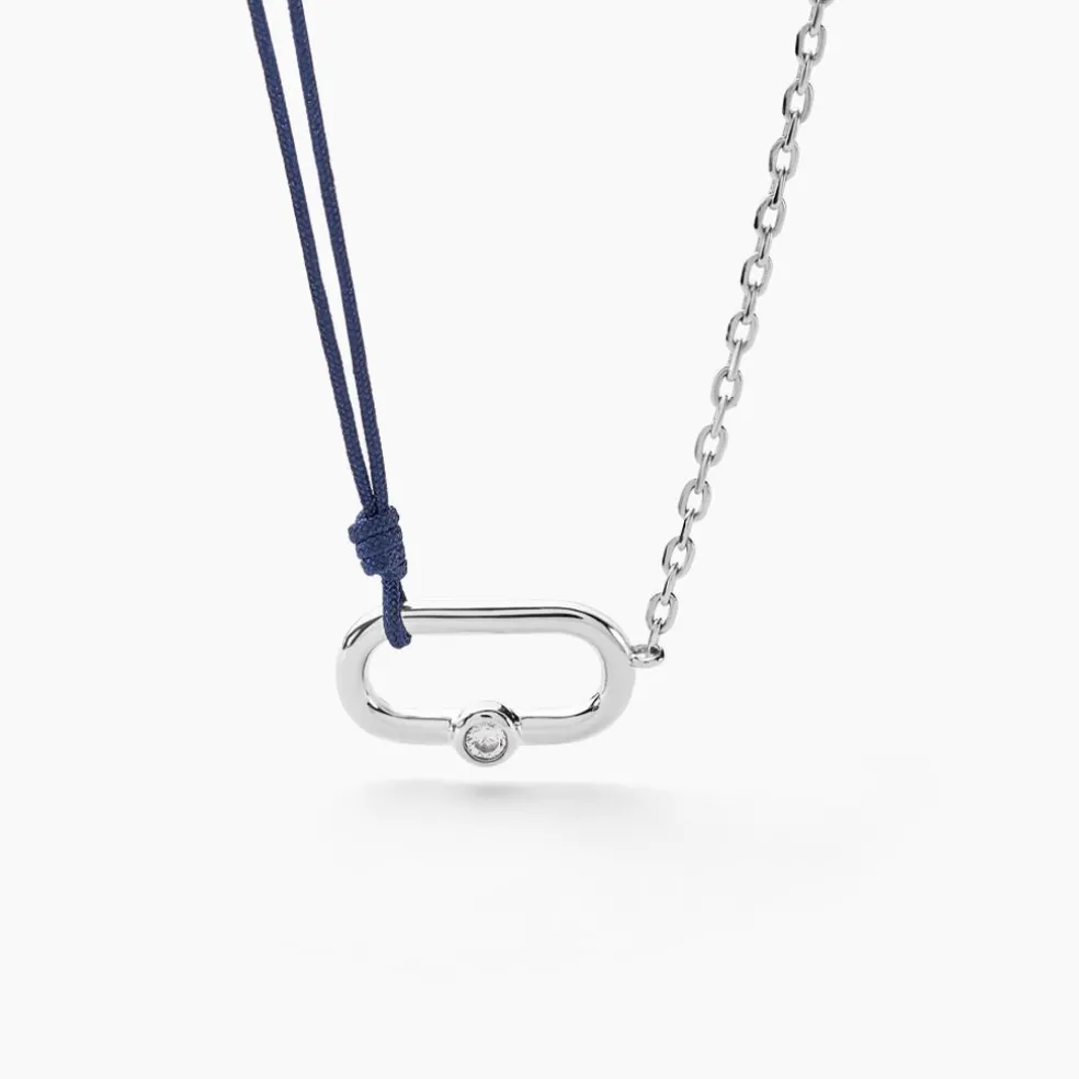 Collier Infini Pop Argent Blanc Oxyde De Zirconium