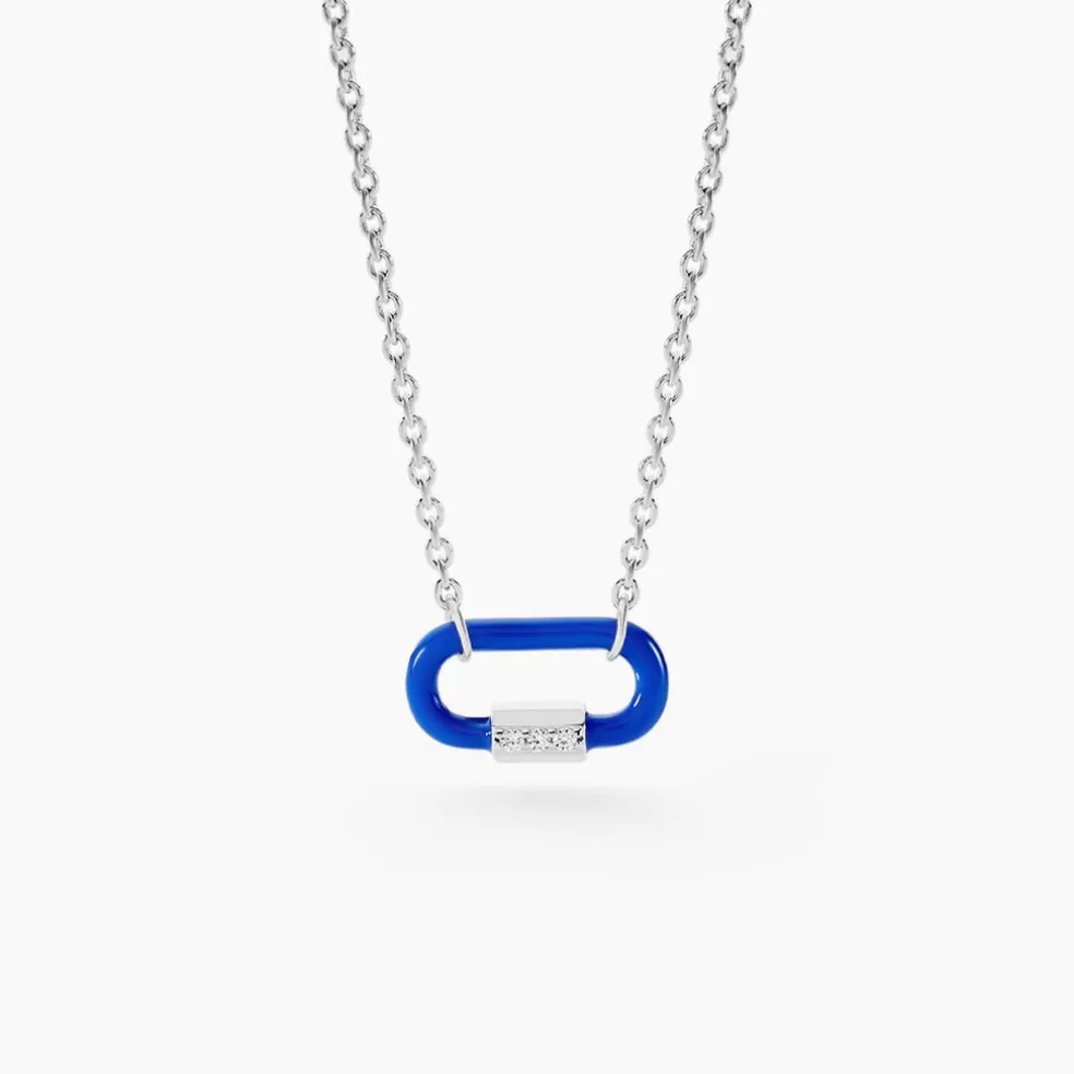 Collier Infini Pop Argent Blanc Oxyde De Zirconium