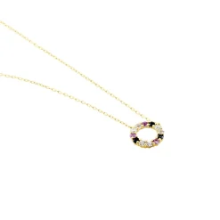 Collier Iris Or Jaune Topaze Améthyste