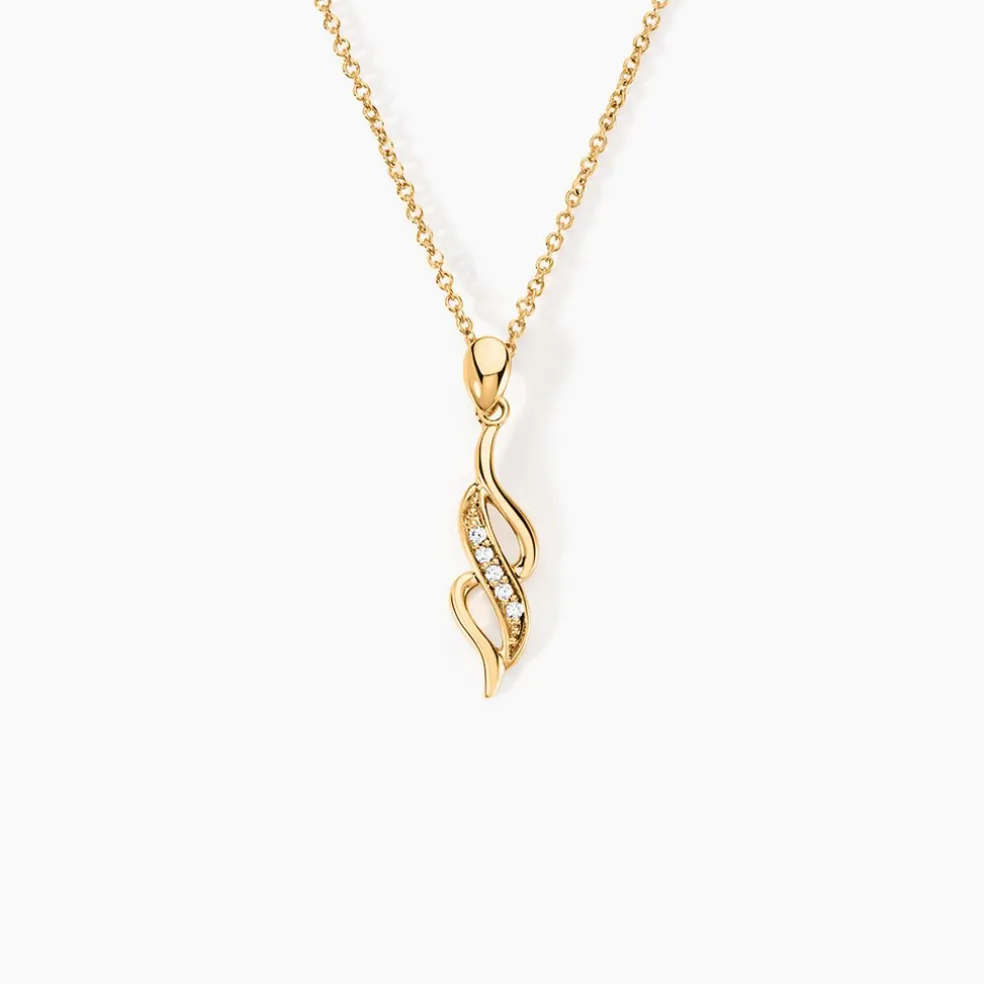 Collier Ishaae Plaqué Or Jaune Oxyde De Zirconium